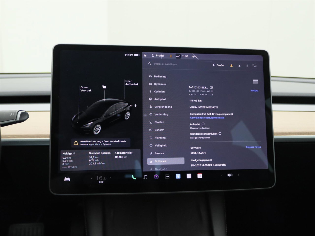 Tesla Model 3 Long-Range AWD 351pk 75 kWh 86.6% SoH [ FACELIFT+WARMTEPOMP+AUTOPILOT+620KM WLTP+PREMIUM AUDIO ] 25