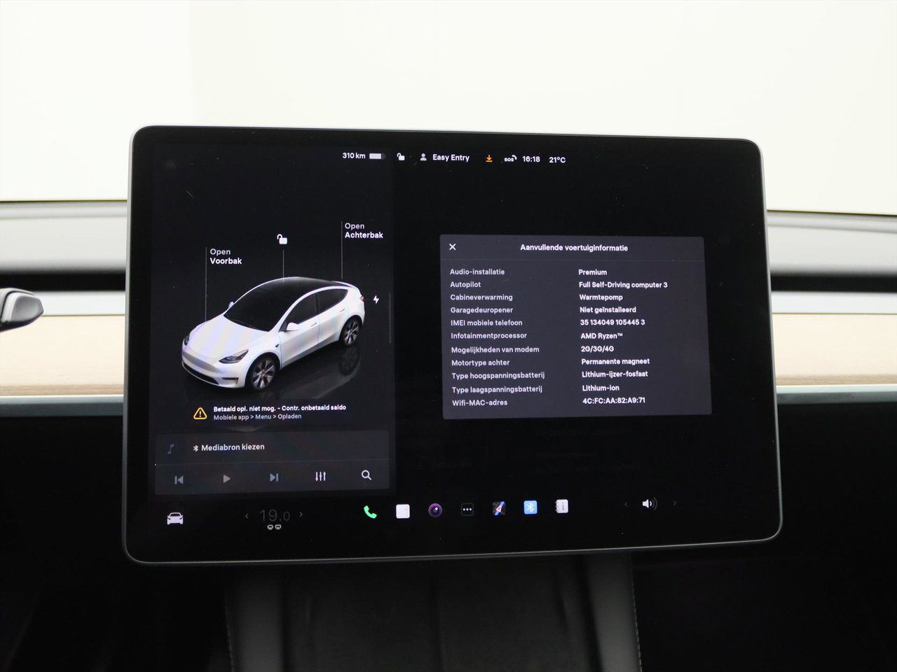 Tesla Model Y Standard RWD Plus 351pk 93% SoH [ LFP ACCU+AUTOPILOT+19 INCH+PREMIUM AUDIO ] 26