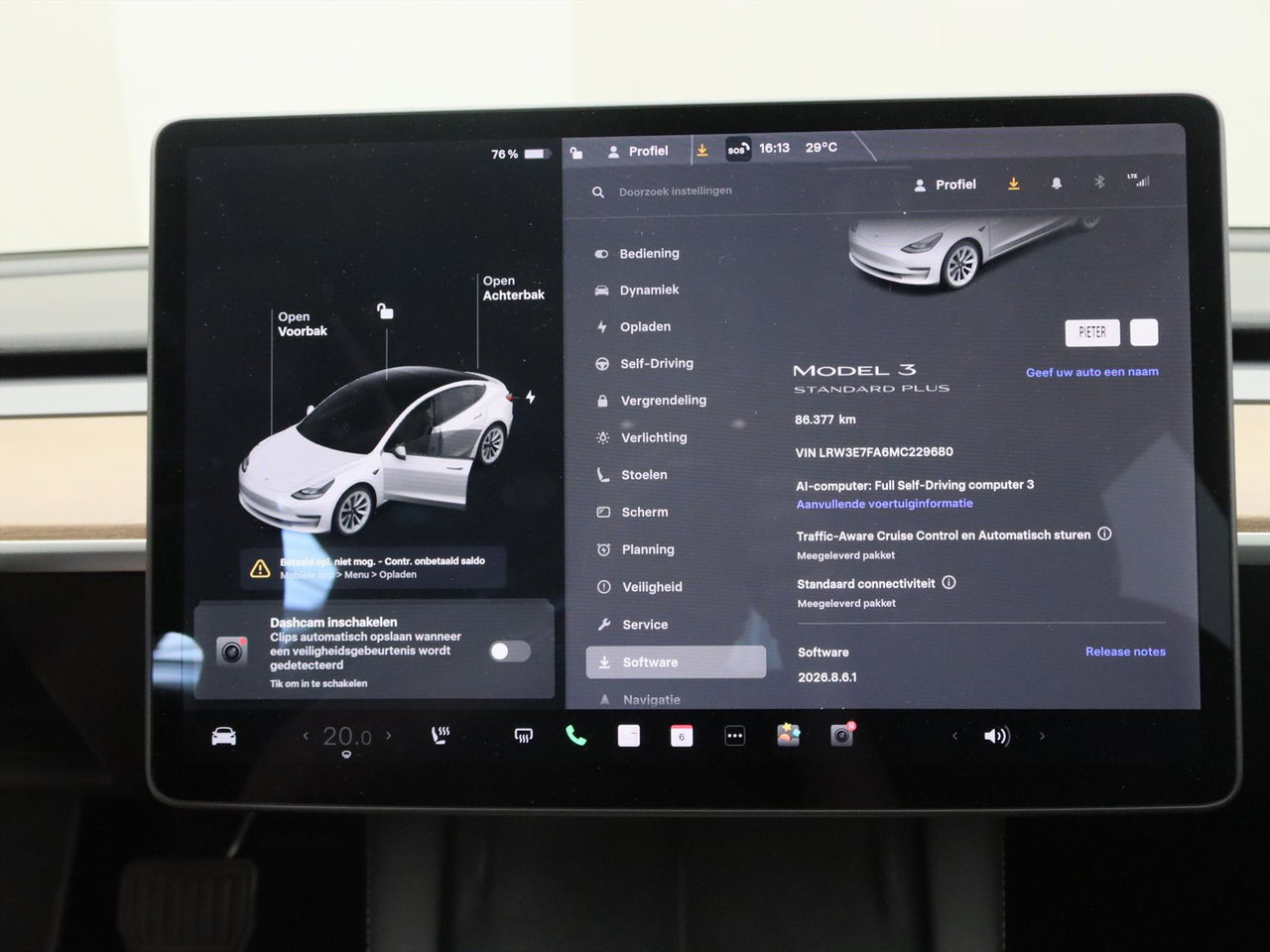 Tesla Model 3 Standard RWD Plus FACELIFT [ LFP-ACCU+WARMTEPOMP+AUTOPILOT+60 kWh+PREMIUM AUDIO ] 30