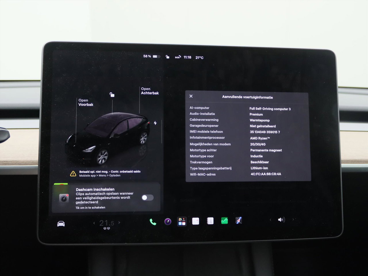 Tesla Model Y Long Range AWD 75kWh 351pk 94.2% SoH AMD RYZEN [ TREKHAAK+AUTOPILOT+19 INCH+PREMIUM AUDIO ] 29