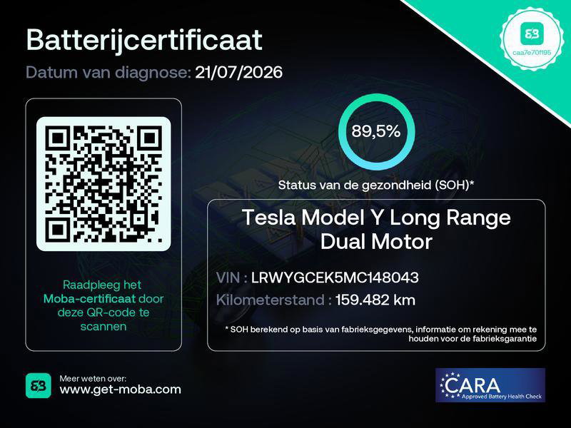 Tesla Model Y Long Range 351pk AWD 89.5% SoH [ AUTOPILOT+20 INCH+PREMIUM AUDIO ] 2