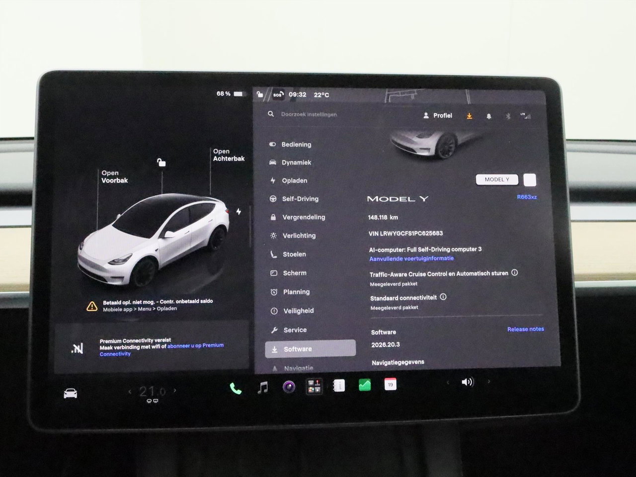Tesla Model Y Standard RWD Plus [ TREKHAAK+LFP ACCU+AUTOPILOT+20 INCH+PREMIUM AUDIO ] 25