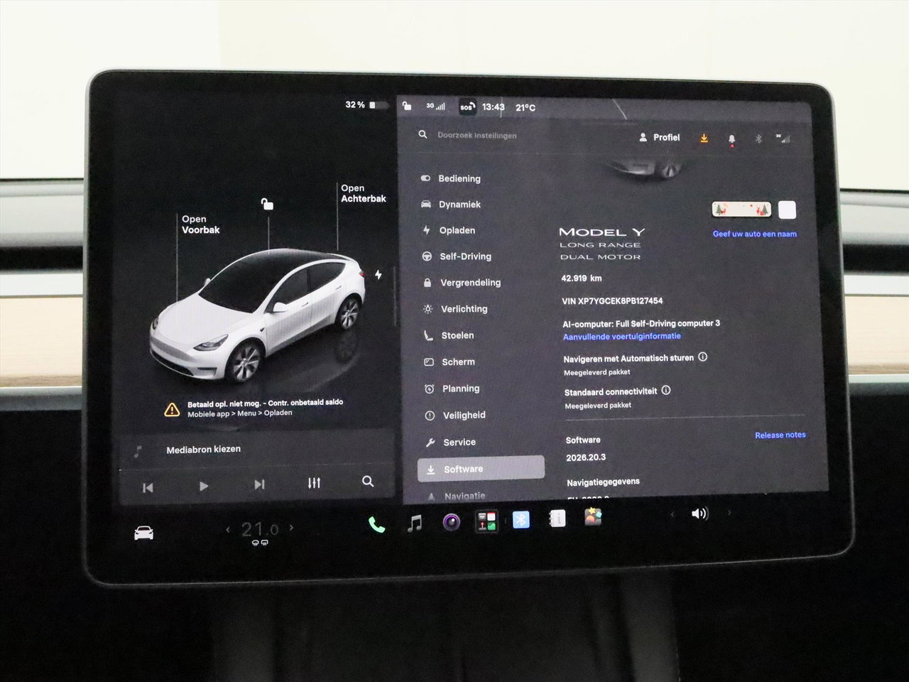 Tesla Model Y Long Range AWD 75kWh 351pk 94.5% SoH [ TREKHAAK+AMD RYZEN+ ENHANCED AUTOPILOT+19 INCH+PREMIUM AUDIO ] 28