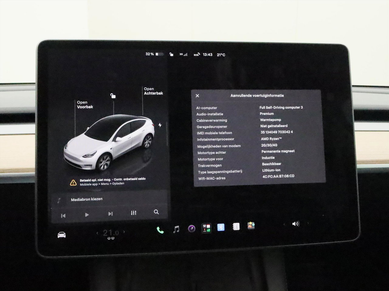 Tesla Model Y Long Range AWD 75kWh 351pk 94.5% SoH [ TREKHAAK+AMD RYZEN+ ENHANCED AUTOPILOT+19 INCH+PREMIUM AUDIO ] 29