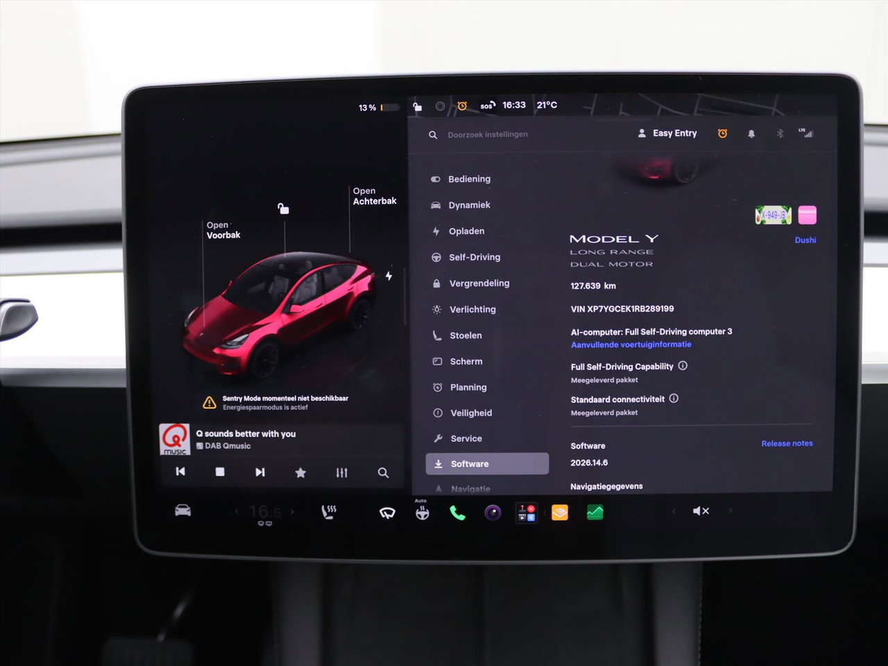 Tesla Model Y Long Range AWD 75kWh 351pk 90.5% SoH [CHERRY RED+FSD+WIT LEDER+ AMD RYZEN+AUTOPILOT+20 INCH ] 29