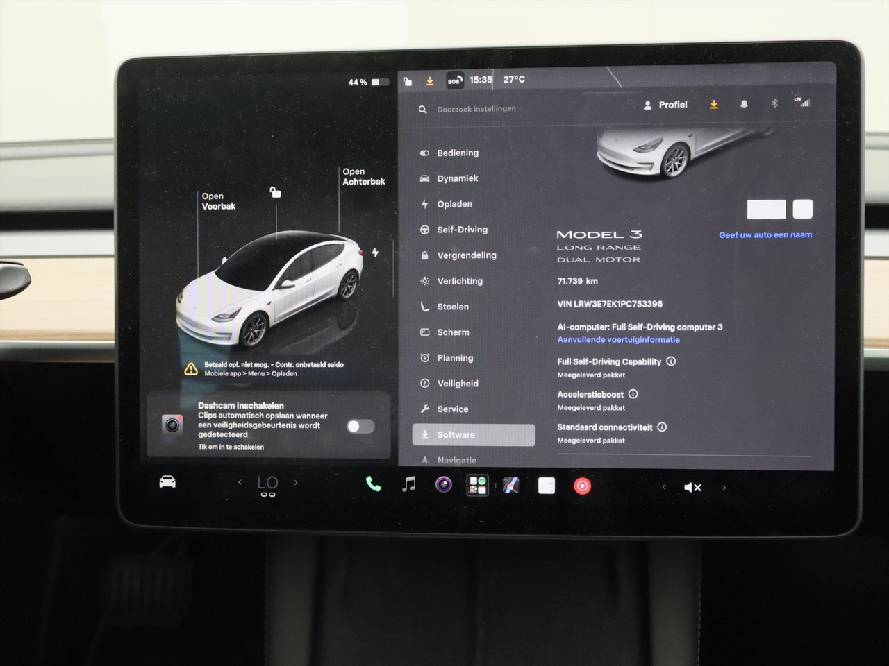 Tesla Model 3 Long-Range AWD 351pk 75 kWh 93.9% SoH UPGRADE [ FSD+RYZEN+WARMTEPOMP+PREMIUM AUDIO ] 26