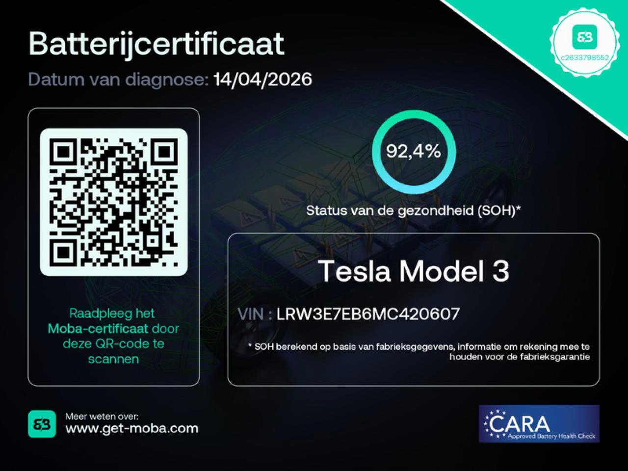 Tesla Model 3 Long-Range AWD 351pk 75 kWh 92.4% SoH FACELIFT [ WARMTEPOMP+AUTOPILOT+620KM WLTP ] 2