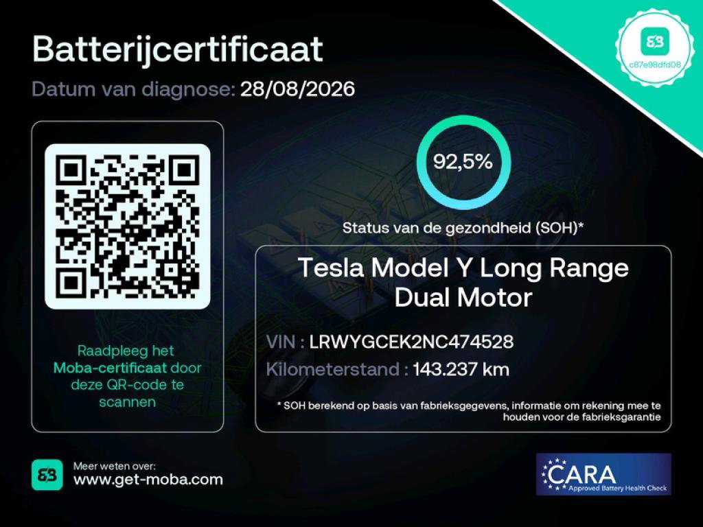 Tesla Model Y Long Range AWD 75kWh 351pk AMD RYZEN 92,5% SoH [ AUTOPILOT+19 INCH+PREMIUM AUDIO ] 2