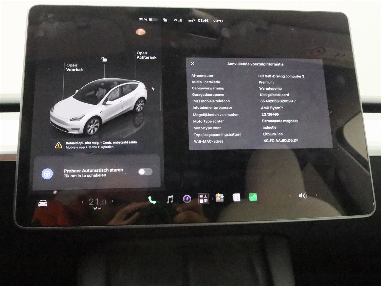 Tesla Model Y Long Range AWD 75kWh 351pk 94.1% SoH [ WIT LEDER+AMD RYZEN+AUTOPILOT+19 INCH+PREMIUM AUDIO ] 28