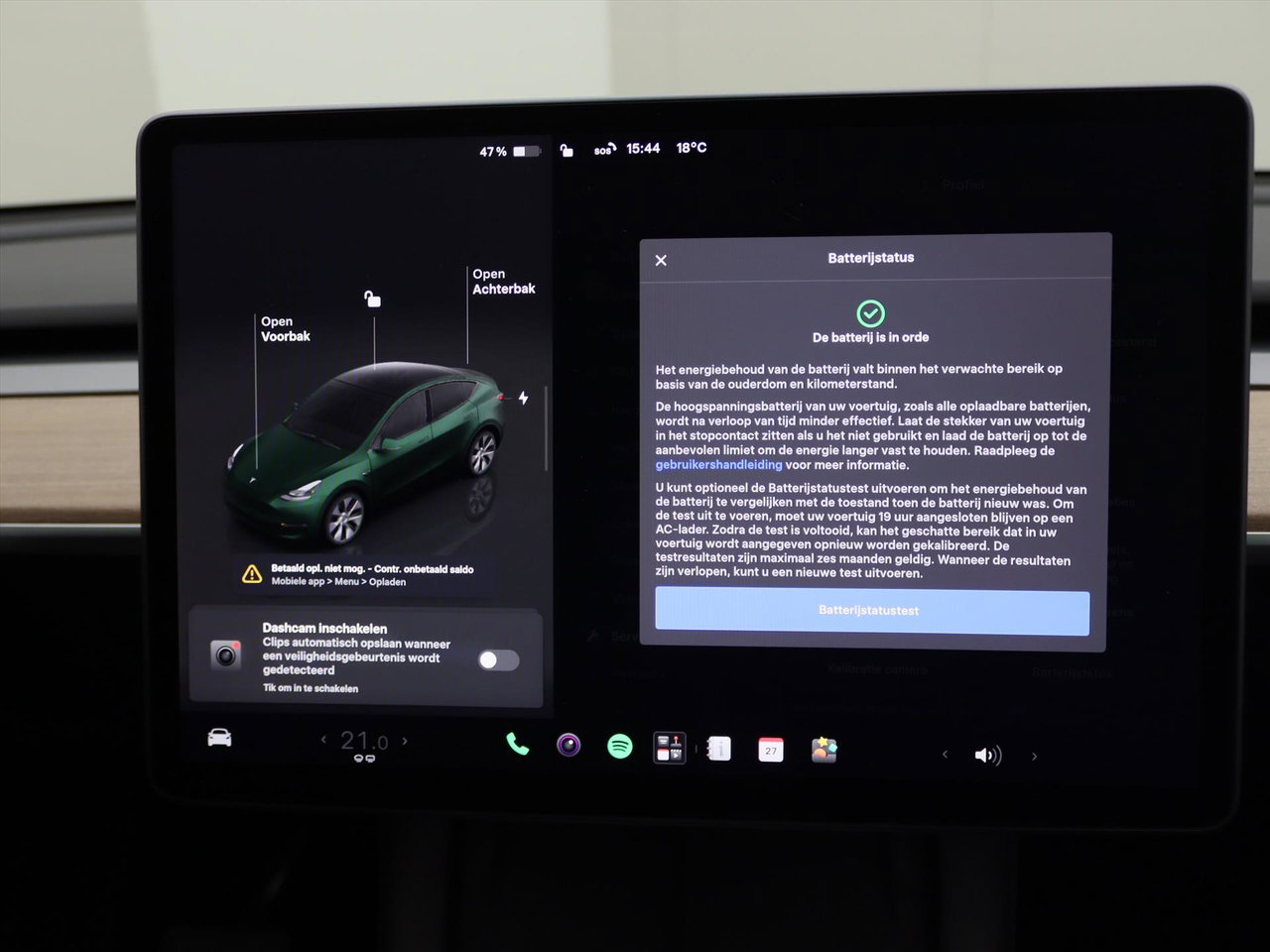 Tesla Model Y Long Range AWD 75kWh 351pk 94.9% SoH [ AMD RYZEN+ENHANCED AUTOPILOT+20 INCH+PREMIUM AUDIO ] 14